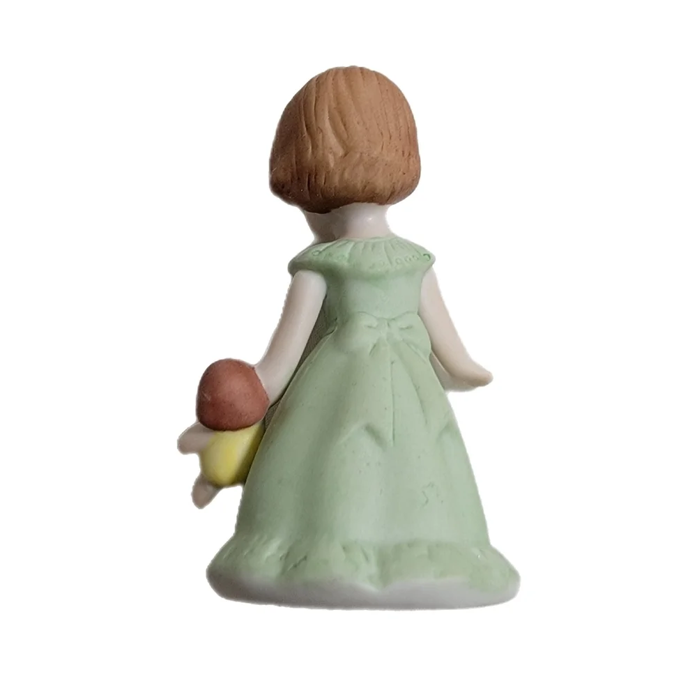 Vintage Growing Up Birthday Girl 3rd Green Dress 1982 Figurine Cake Top Enesco - Picture 5 of 7